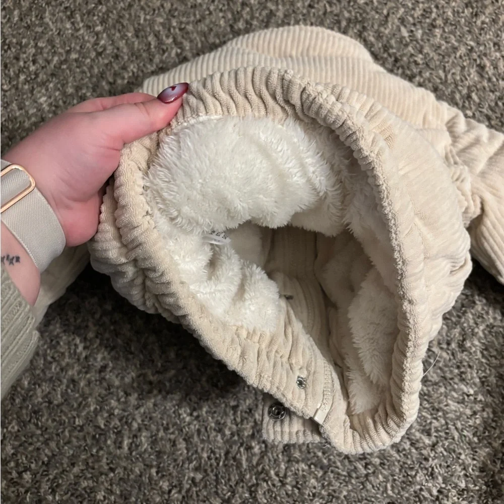 Luv & Lottie 4T Kids Cream Corduroy Puffer Jacket